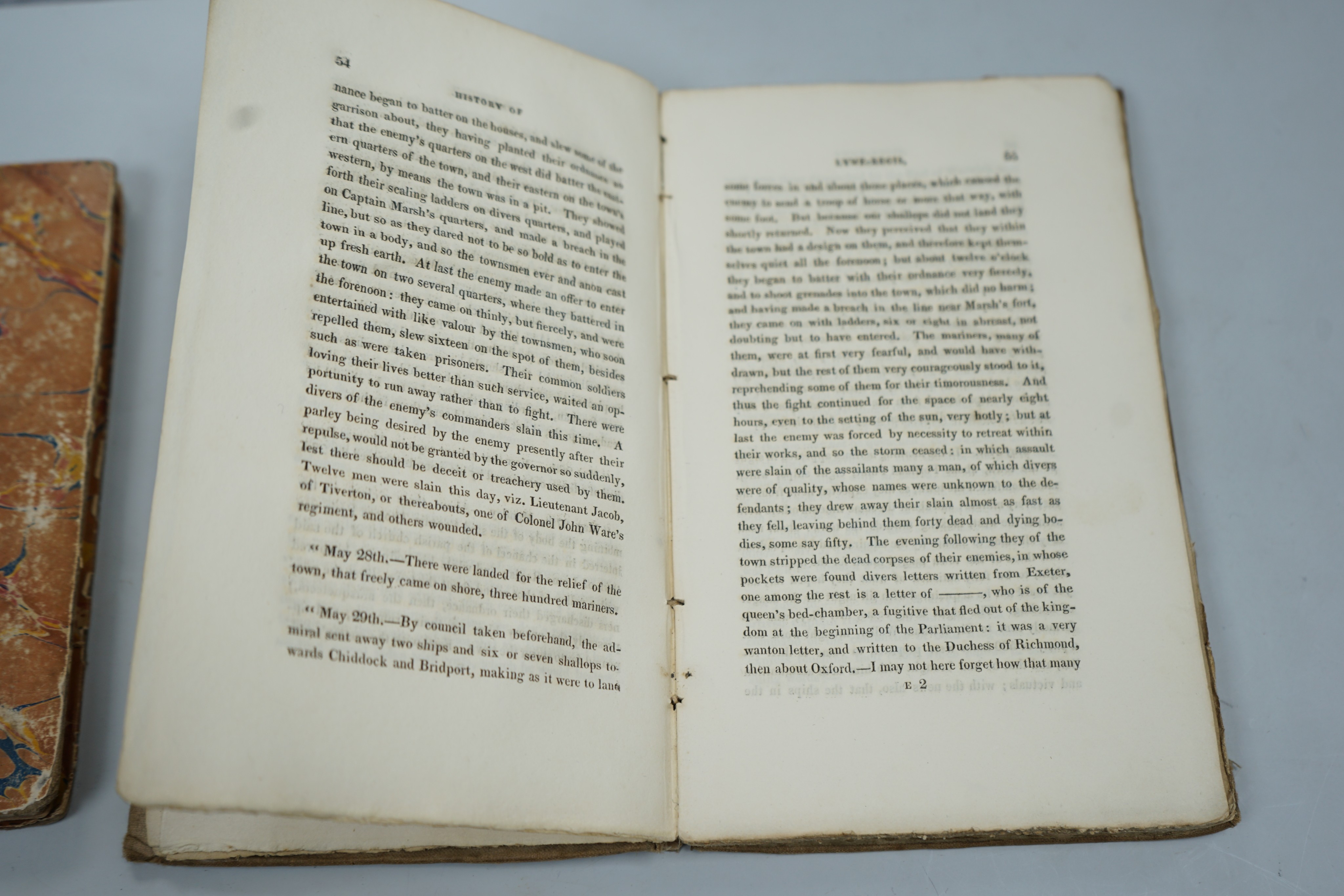A history of Lyme Regis, one volume and Aesop's Fables, one volume